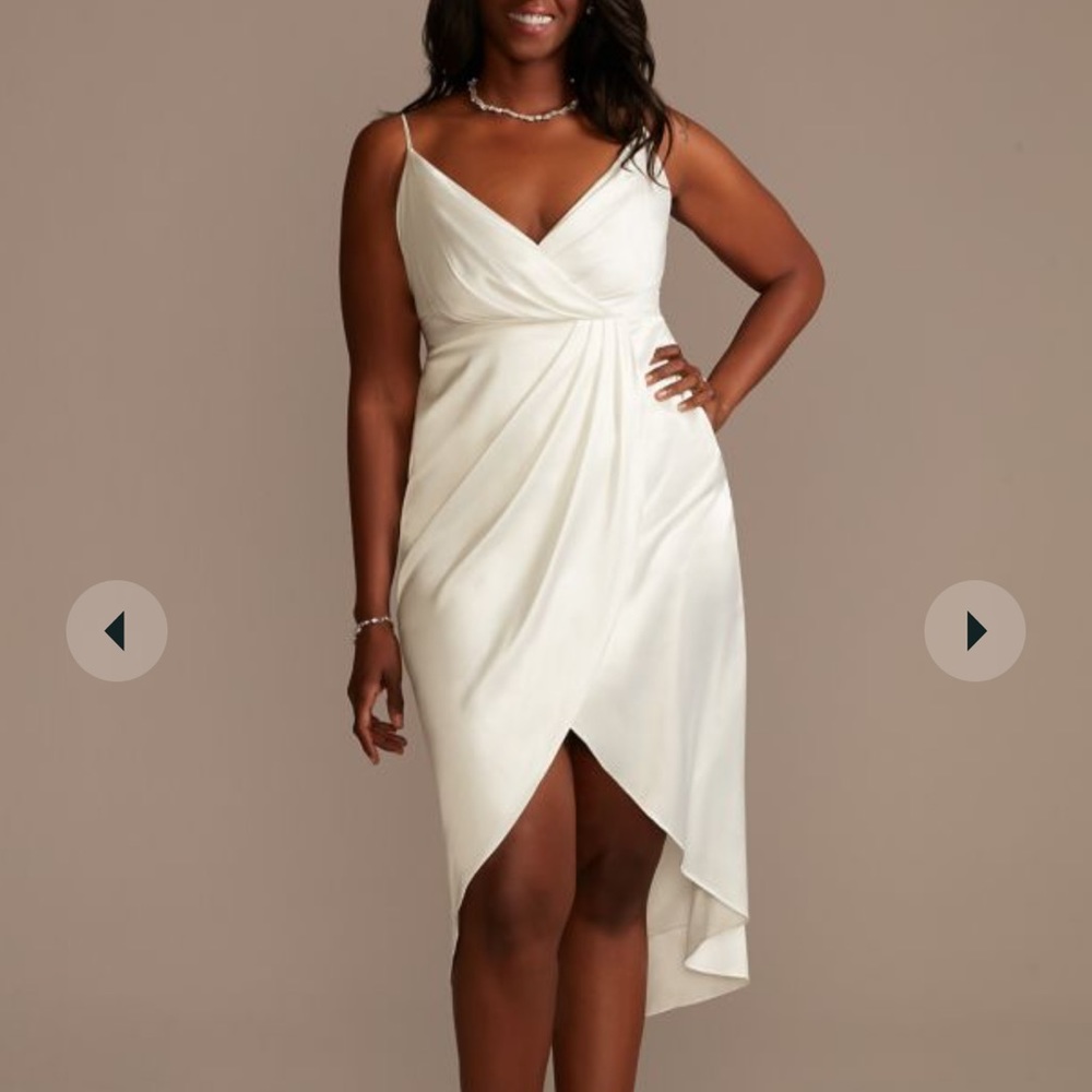 DB Studio hand-pleated spaghetti strap charmeuse slip dress